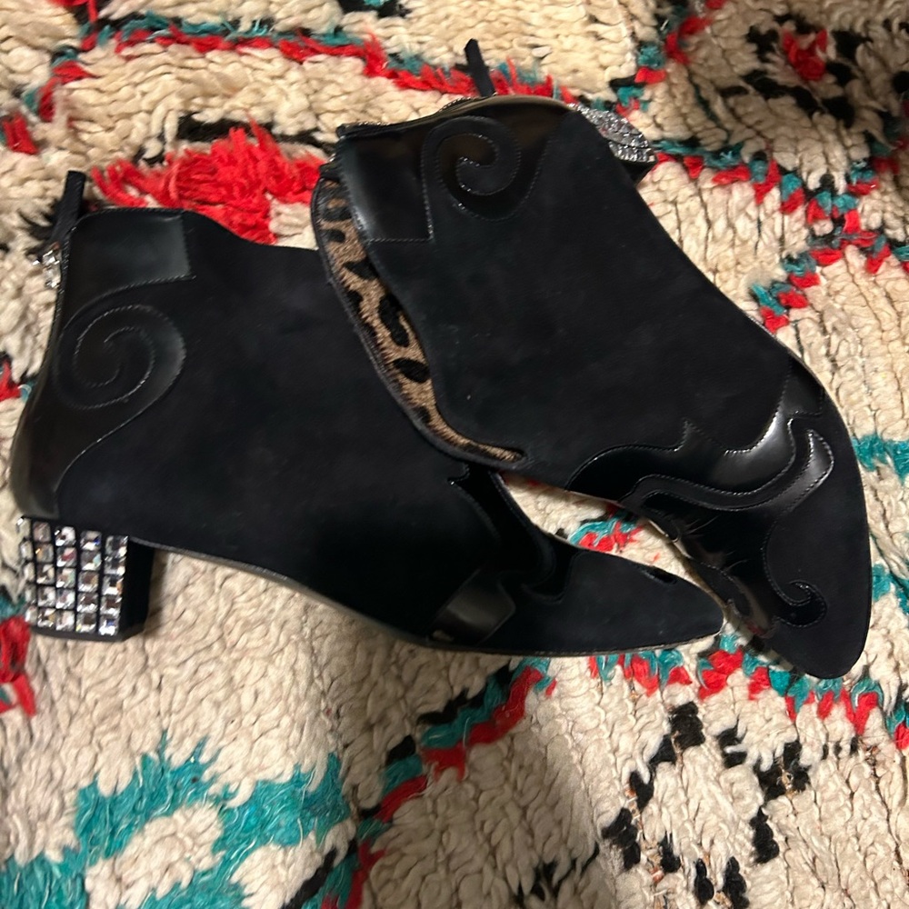 ZANOTTI WESTERN BOOTS RHINESTONE HEEL